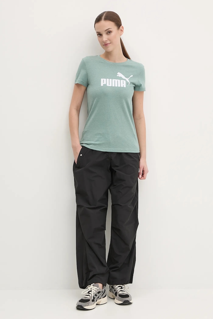 Puma t-shirt bawełniany 684969 zielony SS25