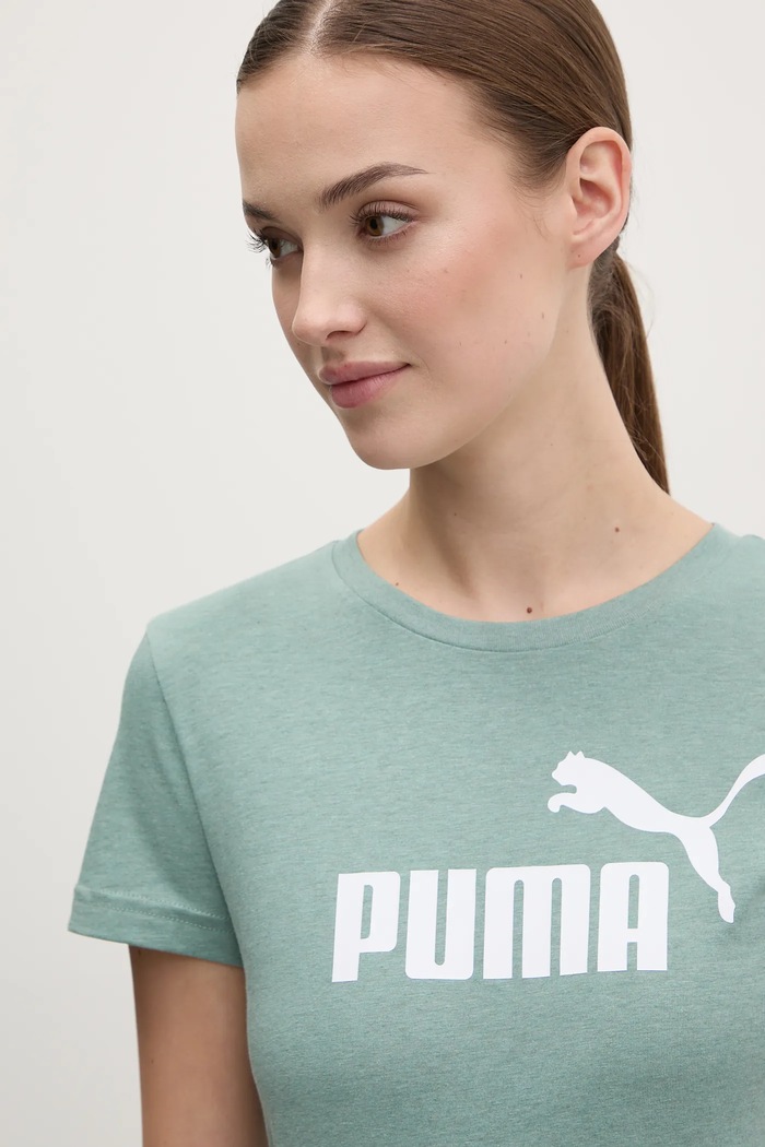 Puma t-shirt bawełniany zielony 684969