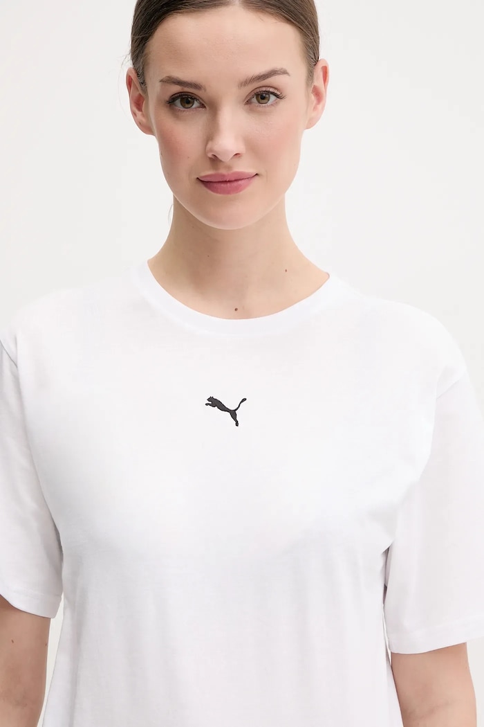 Puma tricou pentru femei, din bumbac Essential Relaxed alb 684971