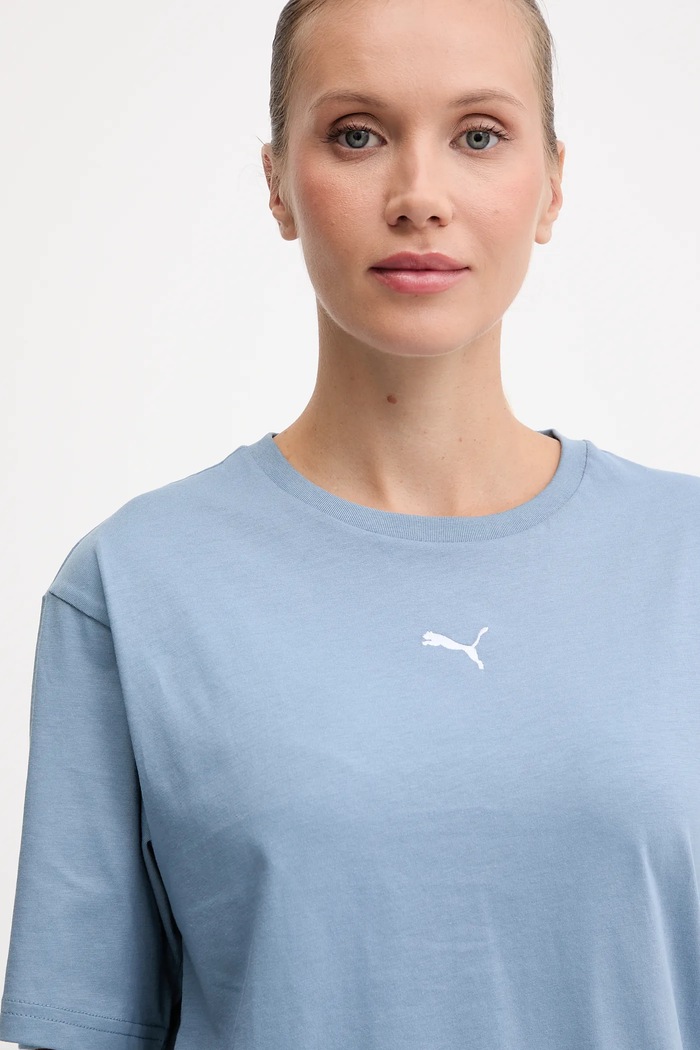 Tricou femei de bumbac Essential Relaxed Puma 684971 albastru