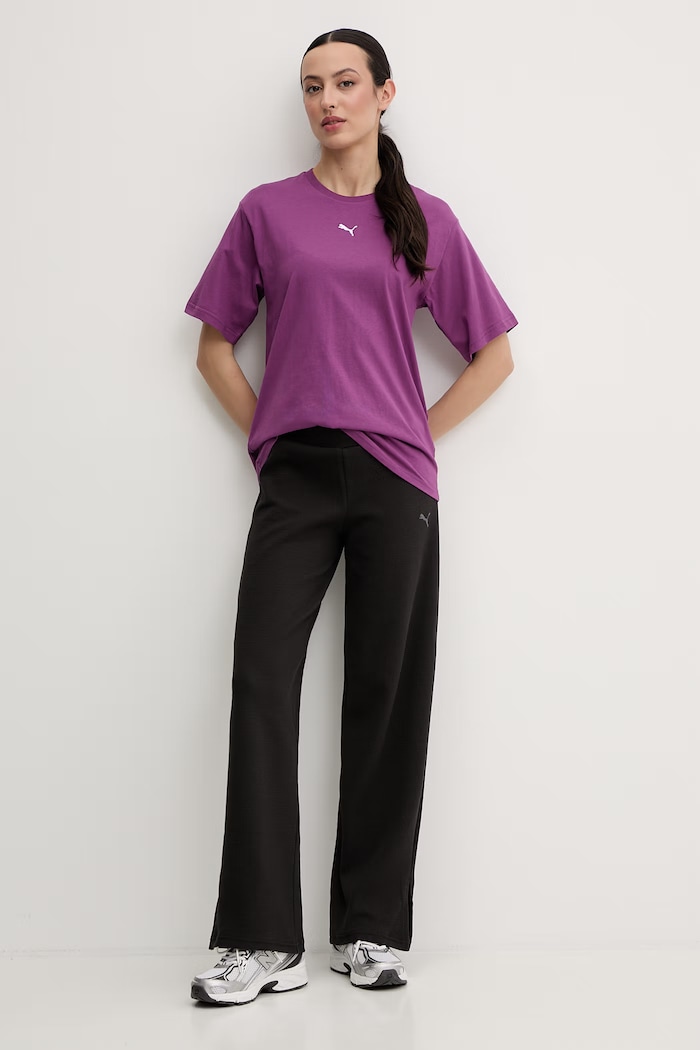 Puma tričko dámske bavlnené Essential Relaxed 684971 fialová SS26