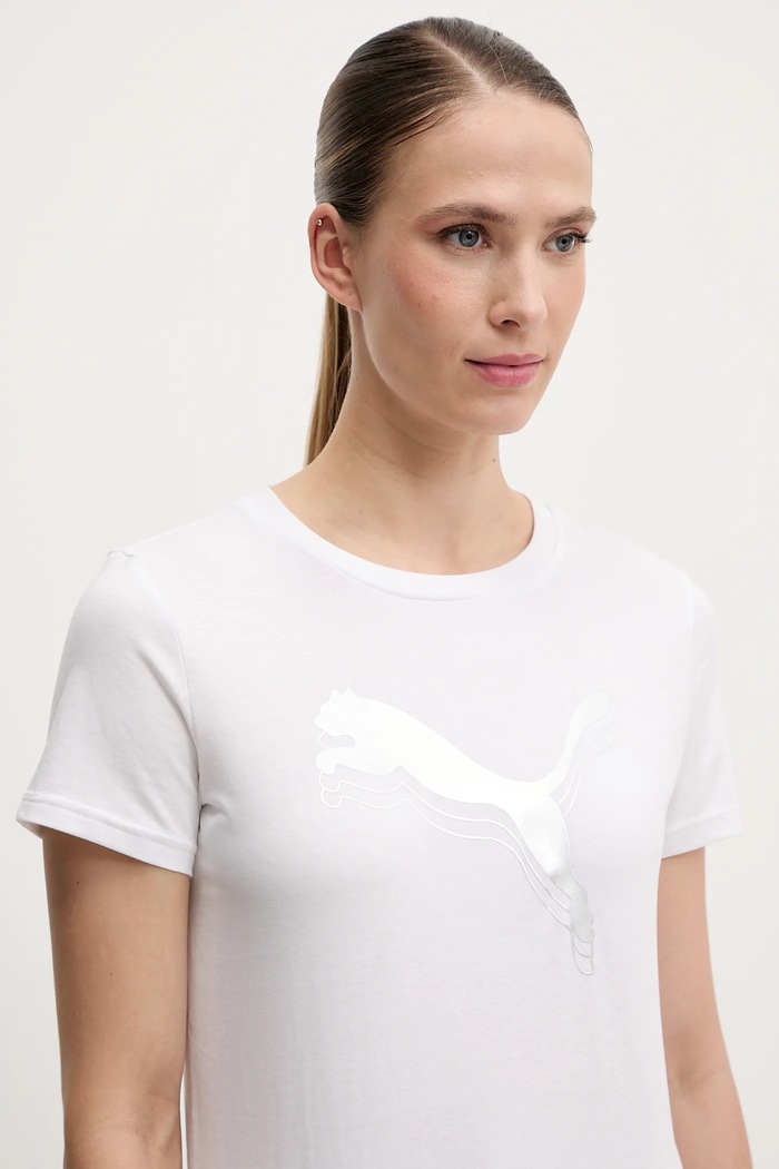 Bavlněné tričko Puma bílá 684995