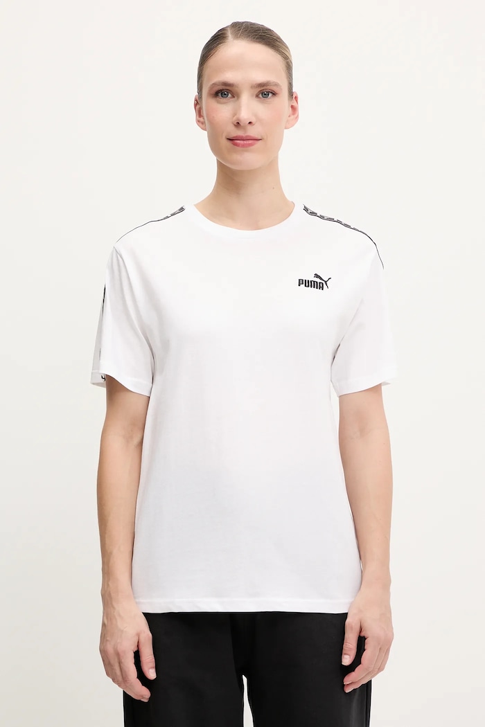 Puma t-shirt bawełniany aplikacja biały 685009