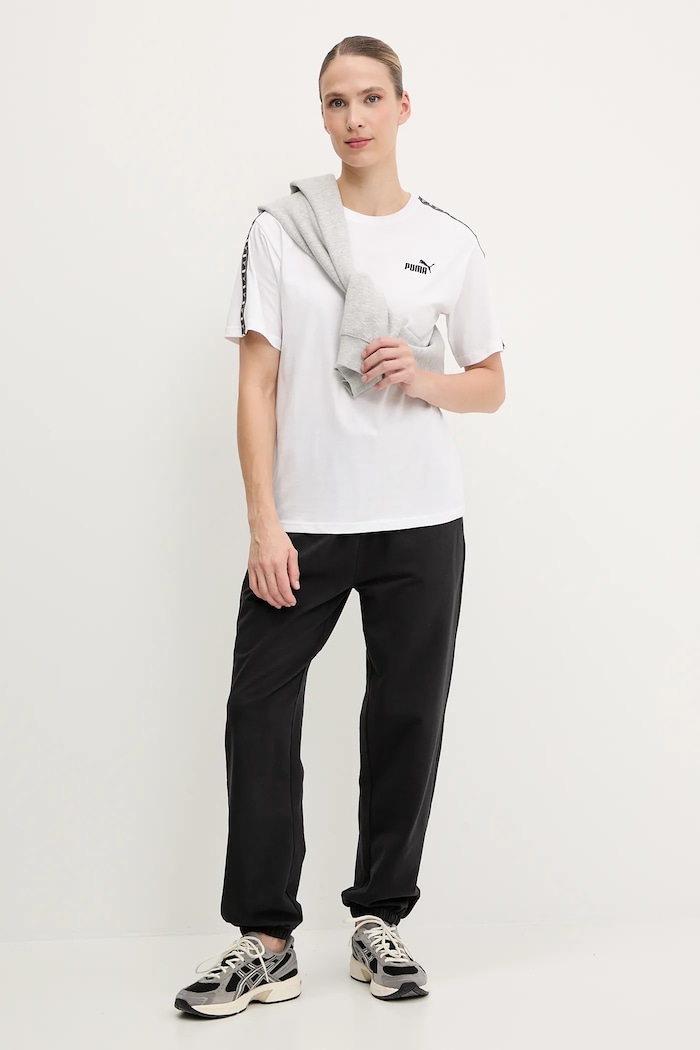Puma t-shirt bawełniany 685009 biały AW25