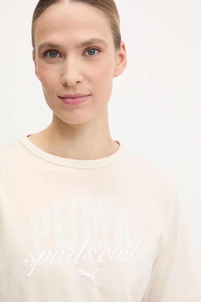 Puma t-shirt bawełniany beżowy 685031
