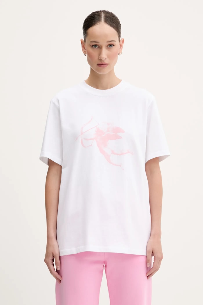 Fiorucci tricou din bumbac White Cupid Print Regular Fit T-Shirt print alb W02SMTSH323CJ01WH09