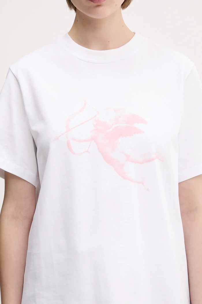 Fiorucci t-shirt bawełniany White Cupid Print Regular Fit T-Shirt biały W02SMTSH323CJ01WH09