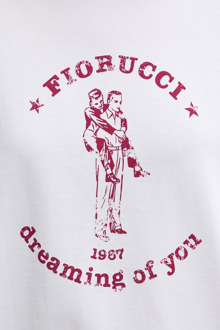 Памучна тениска Fiorucci White Dreaming of You Print Relaxed Fit T-Shirt W02SMTSH101CJ01WH03 бял