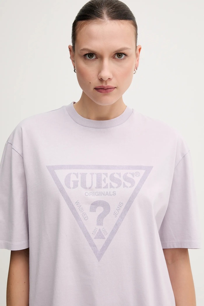 Oblečenie Bavlnené tričko Guess Originals M5GI10.K8FQ4 fialová