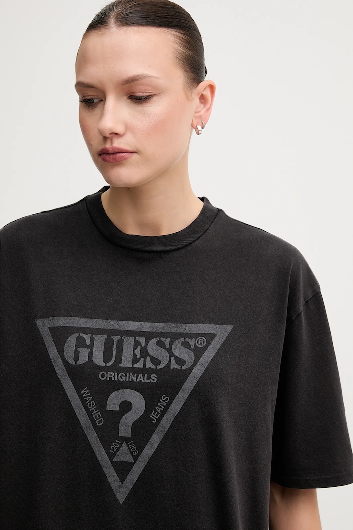 Ρούχα Βαμβακερό μπλουζάκι Guess Originals M5GI10.K8FQ4 μαύρο