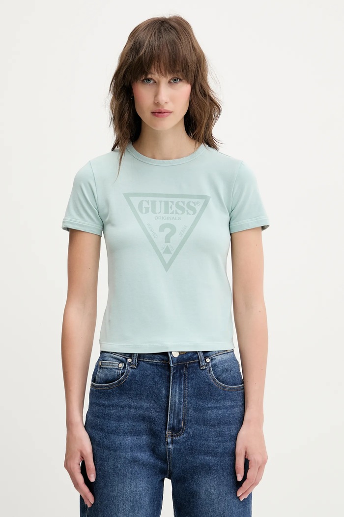 Guess Originals tricou print turcoaz W5GI32.J1314
