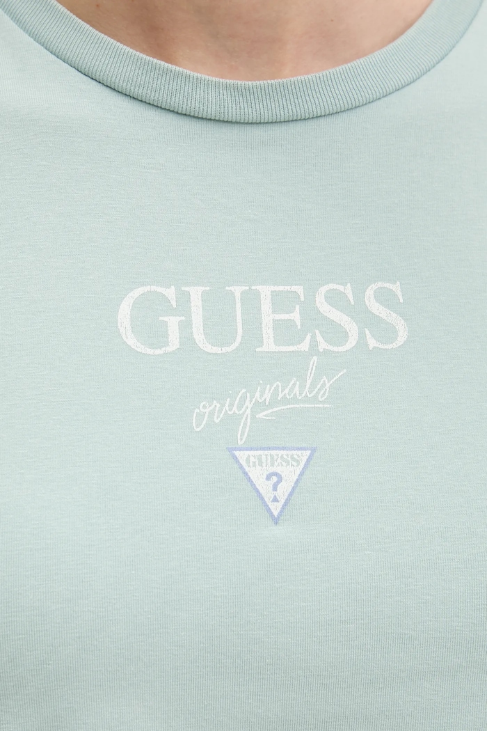 Guess Originals tricou din bumbac verde W5GI56.J1314