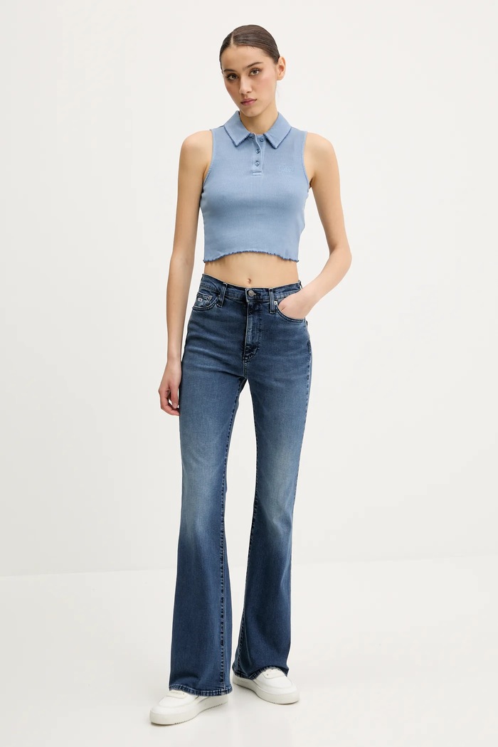 Tommy Jeans top DW0DW20295 albastru SS25