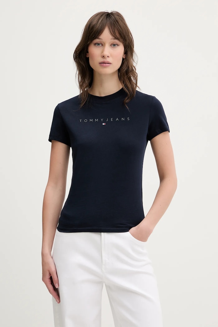 Tommy Jeans tricou din bumbac imprimeu bleumarin DW0DW20315
