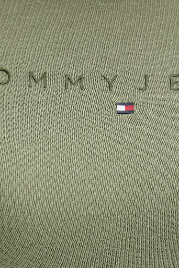 Памучна тениска Tommy Jeans зелен DW0DW20315