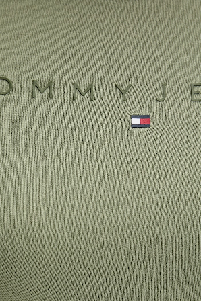 Памучна тениска Tommy Jeans зелен DW0DW20315