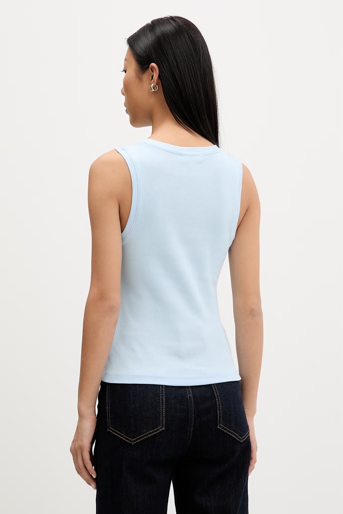 Îmbrăcăminte Tommy Jeans top pentru femei din bumbac cu elastan DW0DW20673 albastru