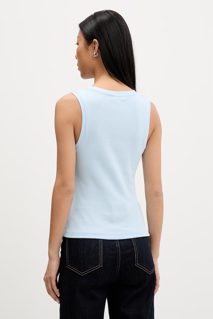 Îmbrăcăminte Tommy Jeans top pentru femei din bumbac cu elastan DW0DW20673 albastru