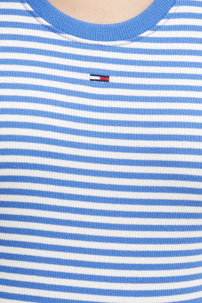 Tommy Jeans top pentru femei din bumbac cu elastan DW0DW20673 albastru
