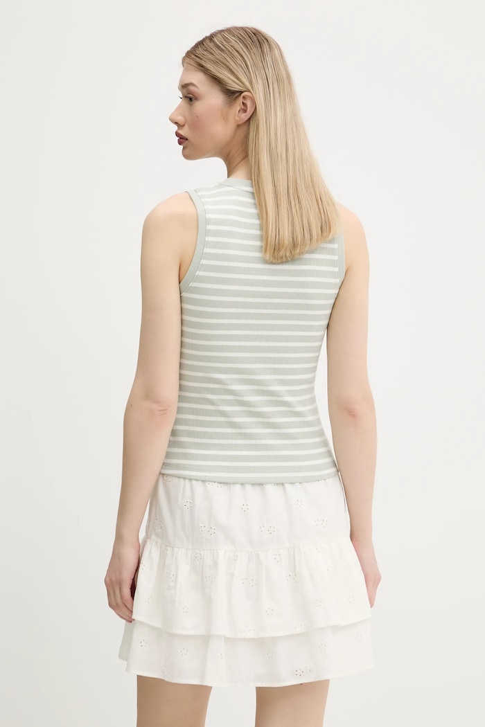 Îmbrăcăminte Tommy Jeans top pentru femei din bumbac cu elastan DW0DW20673 verde