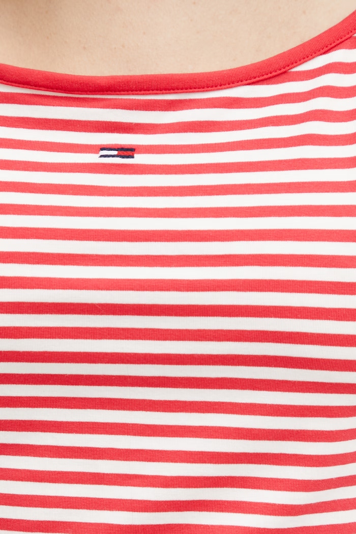 Tommy Jeans top dámsky bavlnený s elastanom DW0DW20675 červená