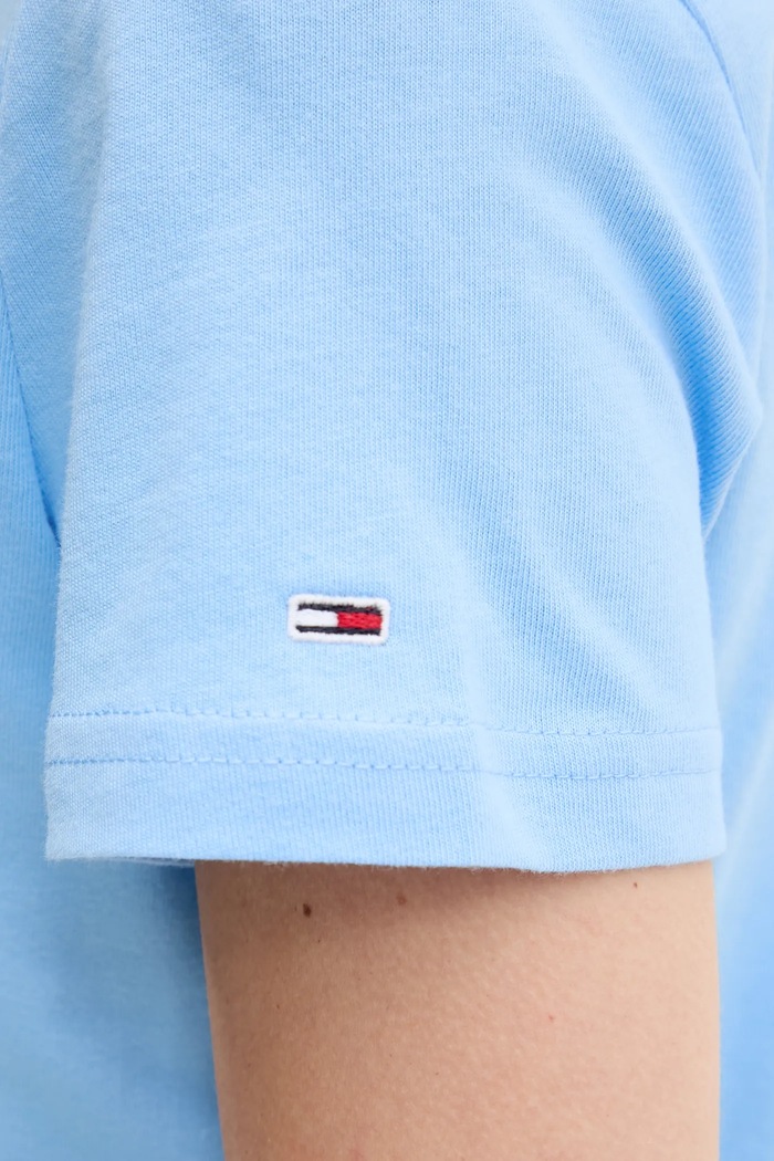 Bavlněné tričko Tommy Jeans modrá DW0DW21338