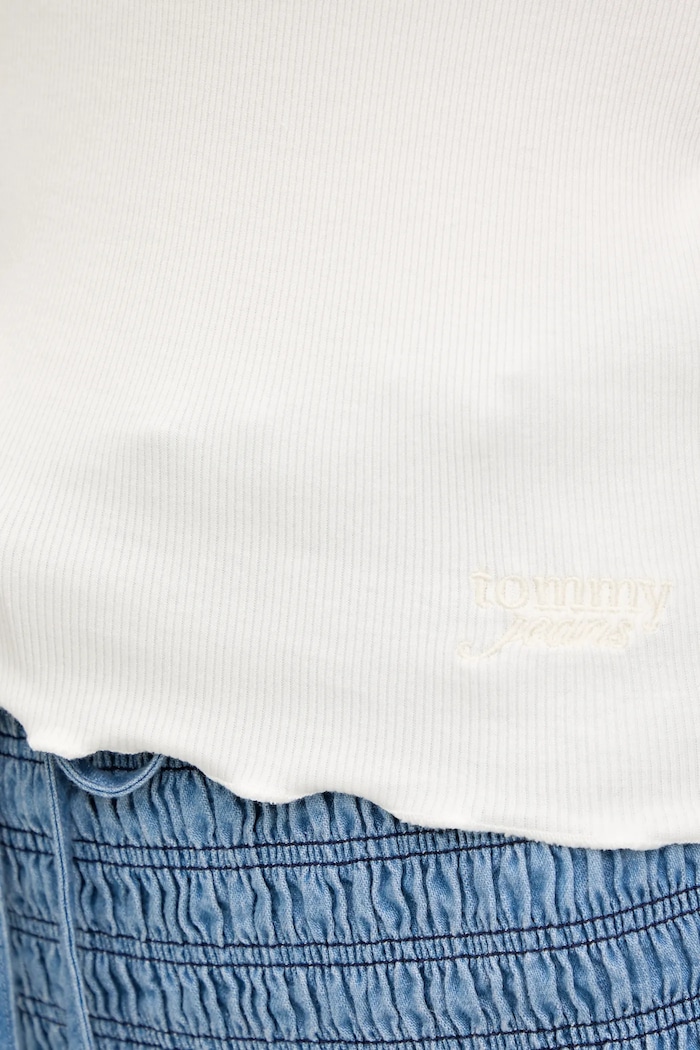 Tričko Tommy Jeans DW0DW21349 béžová