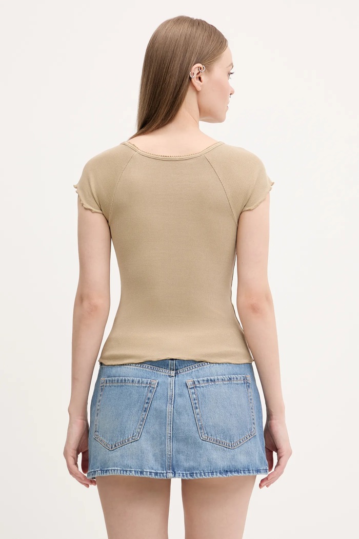 Odzież Tommy Jeans t-shirt DW0DW21349 beżowy