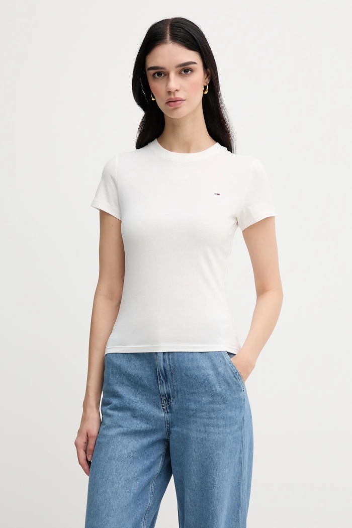 Bavlnené tričko Tommy Jeans 2-pak DW0DW21366 čierna AW25