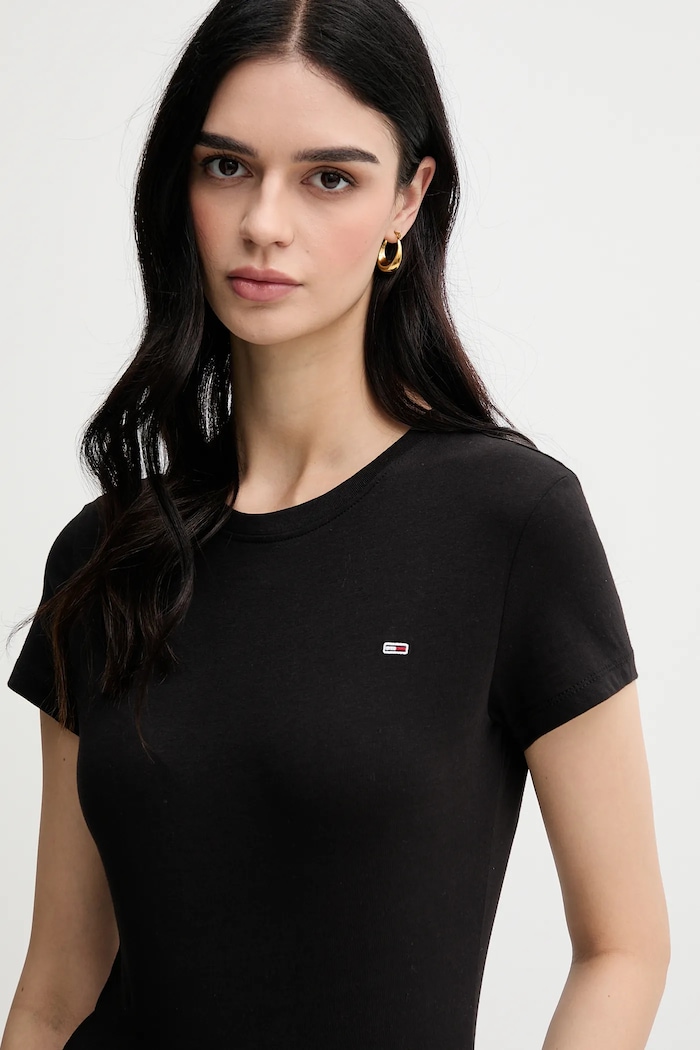 Bavlnené tričko Tommy Jeans 2-pak DW0DW21366 čierna