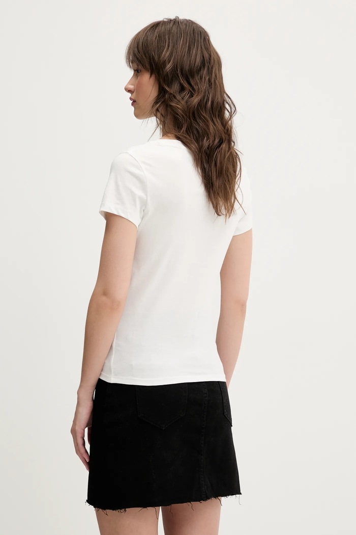 Bavlnené tričko Tommy Jeans 2-pak biela DW0DW21367