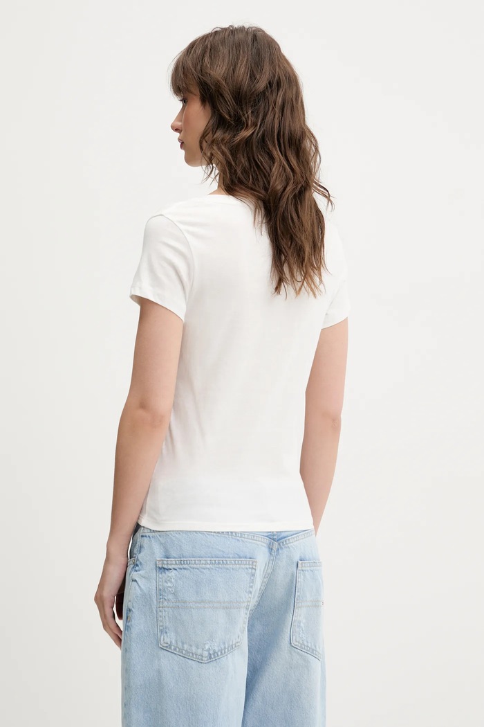 Bavlnené tričko Tommy Jeans 2-pak tmavomodrá DW0DW21367