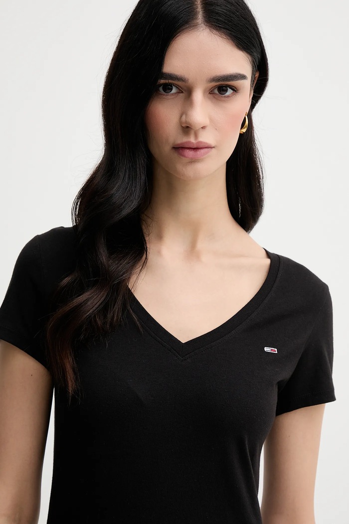 Bavlnené tričko Tommy Jeans 2-pak DW0DW21367 čierna