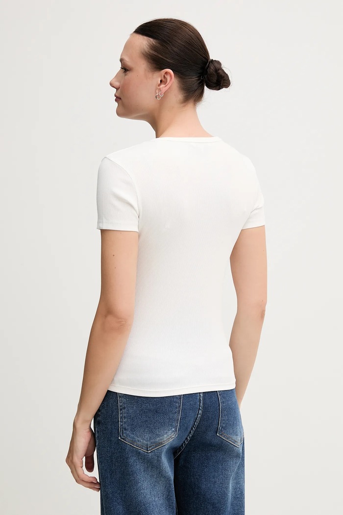 Oblečenie Tommy Jeans basic tričko dámske bavlnené s elastanom 2-pak DW0DW21430 modrá