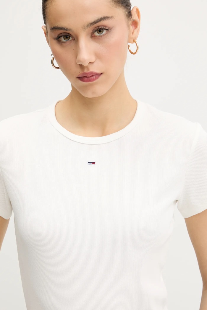 Tommy Jeans basic tričko dámske bavlnené s elastanom 2-pak DW0DW21430 čierna