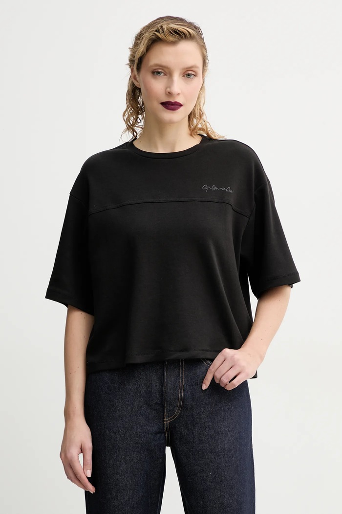 G-Star tricou din bumbac uni negru D26419.C812