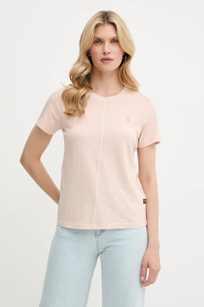 Βαμβακερό μπλουζάκι G-Star Raw μπεζ D24499.B059