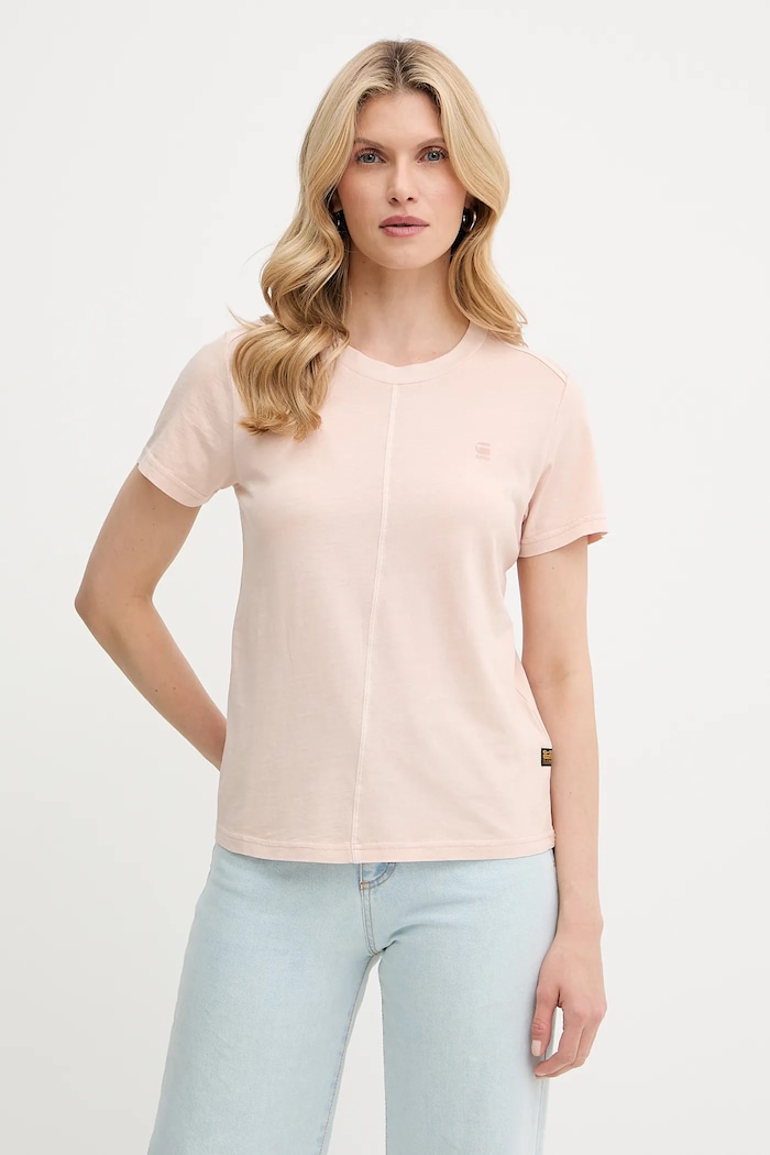 Βαμβακερό μπλουζάκι G-Star Raw μπεζ D24499.B059