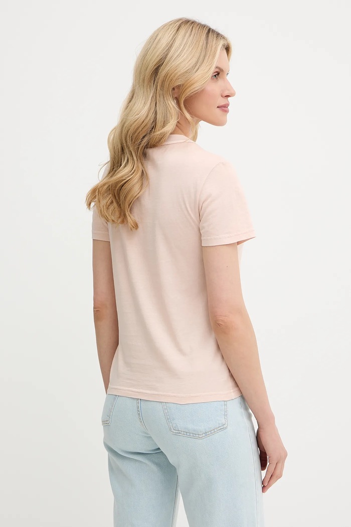 Ρούχα Βαμβακερό μπλουζάκι G-Star Raw D24499.B059 μπεζ