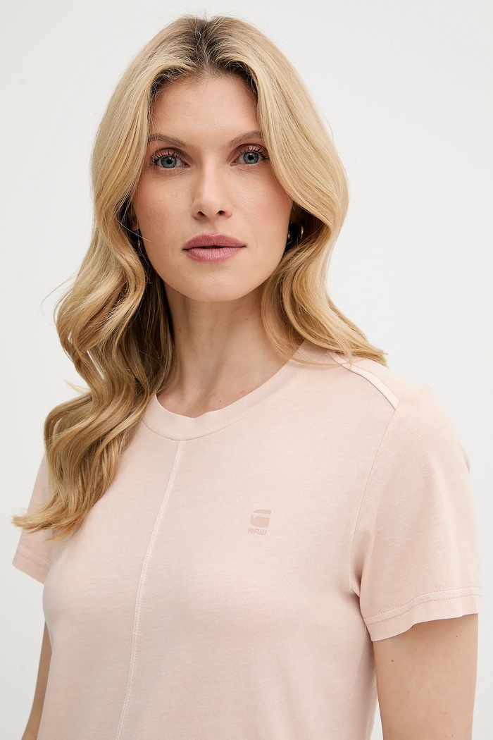 Βαμβακερό μπλουζάκι G-Star Raw μπεζ D24499.B059