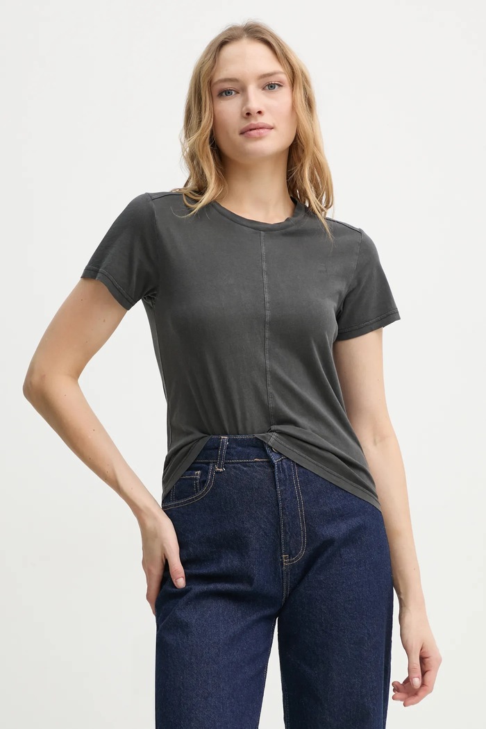 G-Star tricou din bumbac uni gri D24499.B059