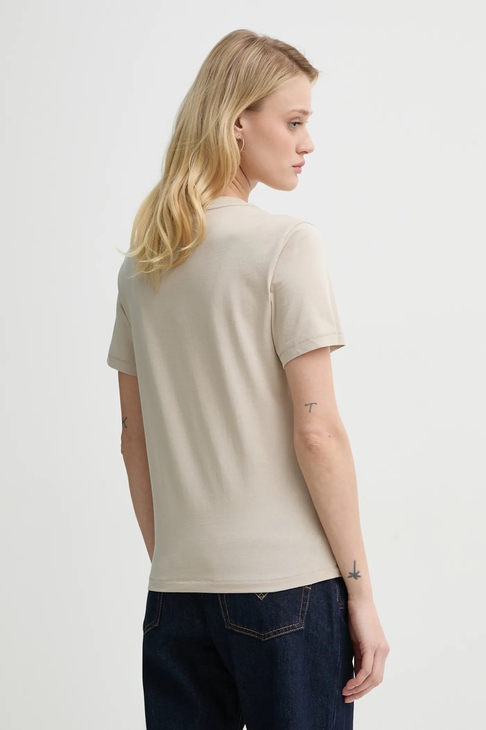 Ρούχα Βαμβακερό μπλουζάκι G-Star Core turtle slim knit D26062.336 μπεζ