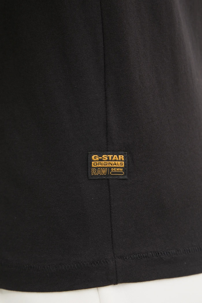 Βαμβακερό μπλουζάκι G-Star Core turtle slim knit D26062.336 μαύρο