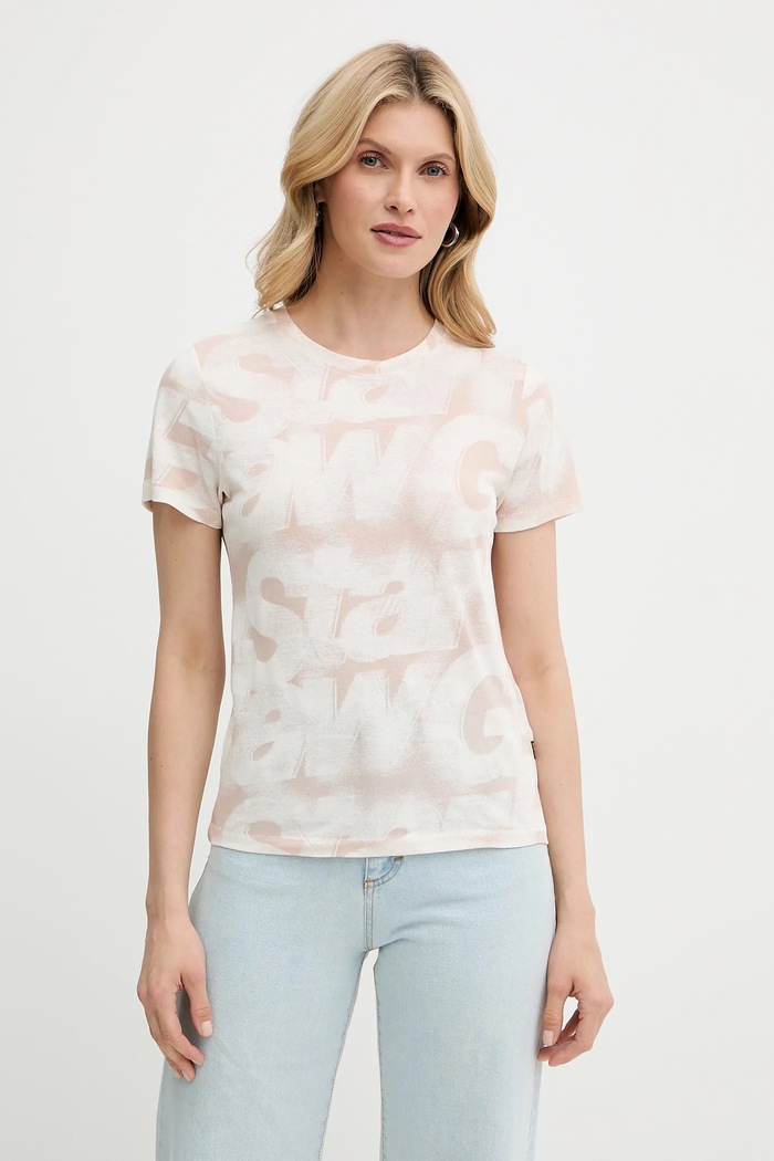 Памучна тениска G-Star Raw стандартна бежов D26066.C565