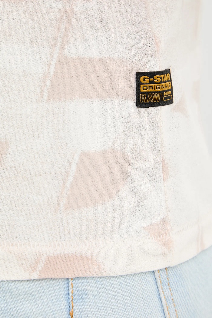 Памучна тениска G-Star Raw D26066.C565 бежов