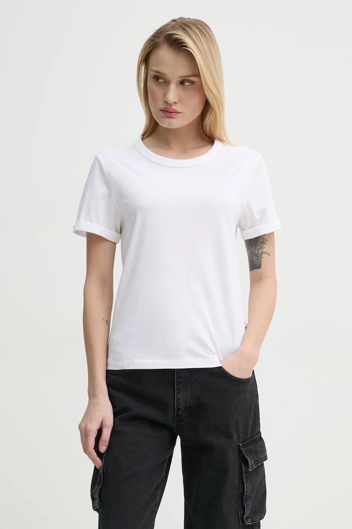 G-Star t-shirt bawełniany regular biały D26069.D975