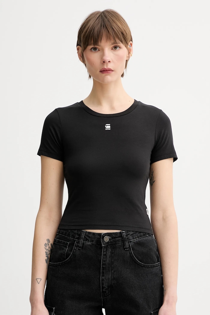 G-Star t-shirt z elastanem czarny D26446.3310