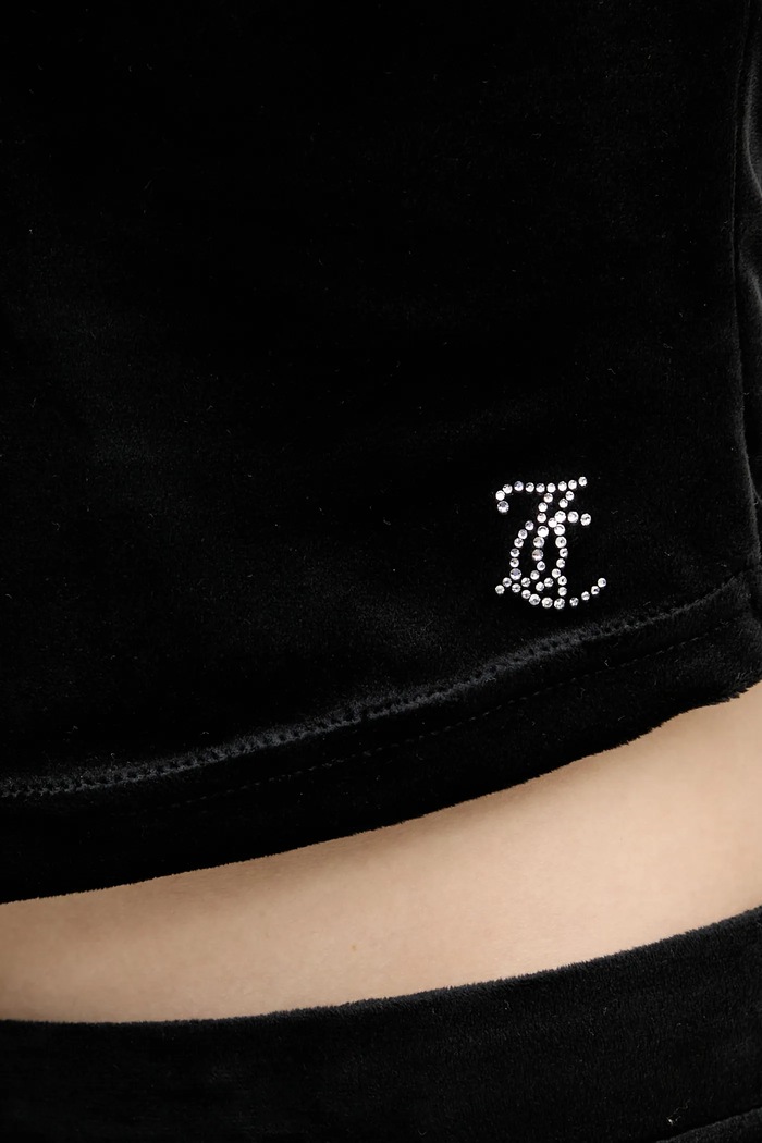 Βελουτέ μπλούζα Juicy Couture HALTER RUCHE JCWCT125325 μαύρο
