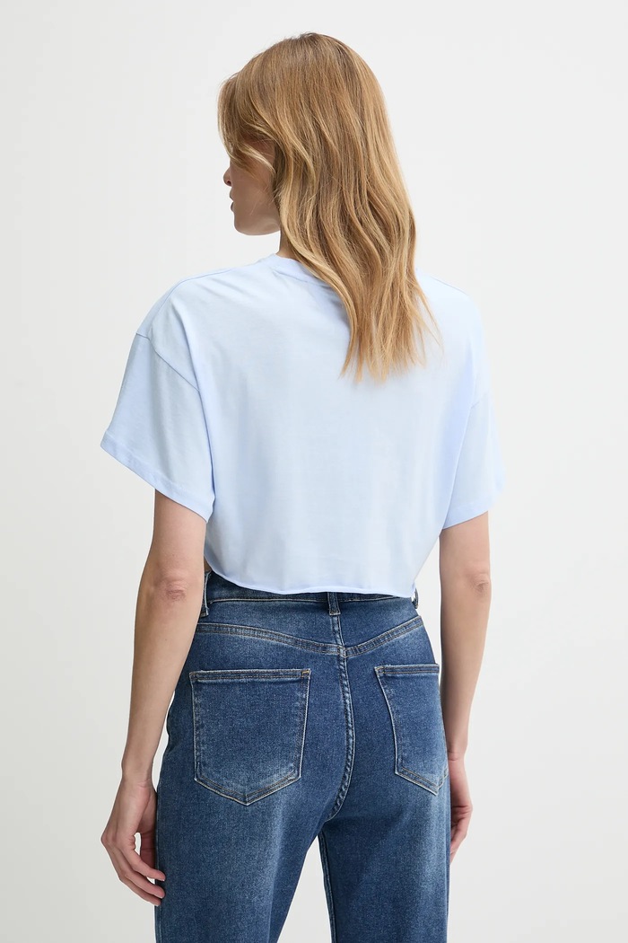 Tommy Jeans pamut póló DW0DW20321 kék SS25