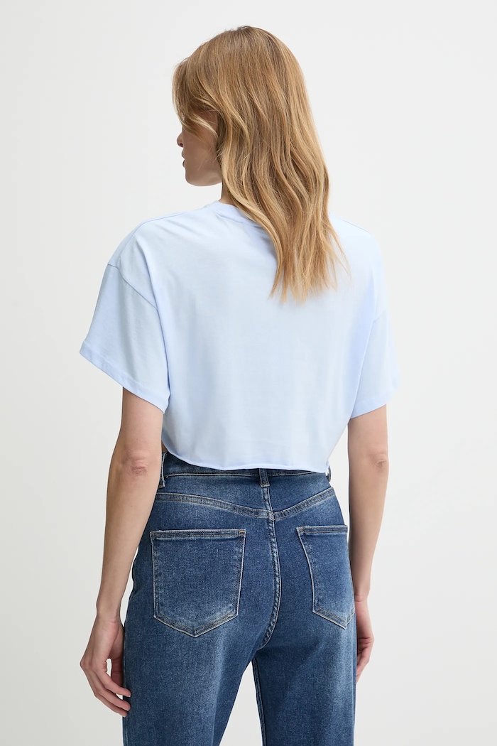 Tommy Jeans pamut póló DW0DW20321 kék SS25